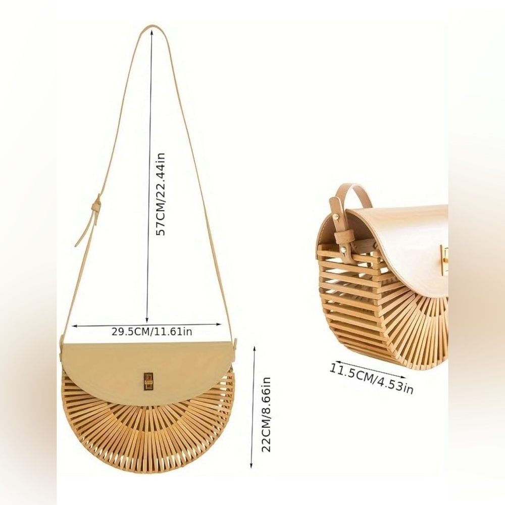 NWT Large Handwoven Bamboo Purse - Picture 8 of 8